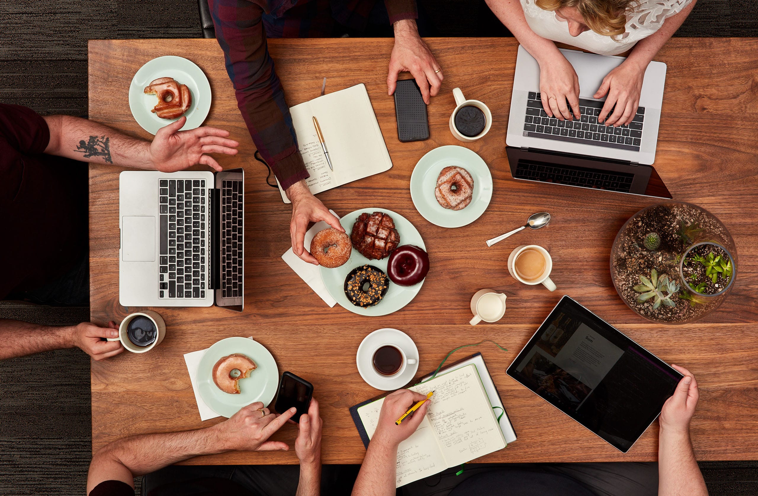 Agency team working together at a table