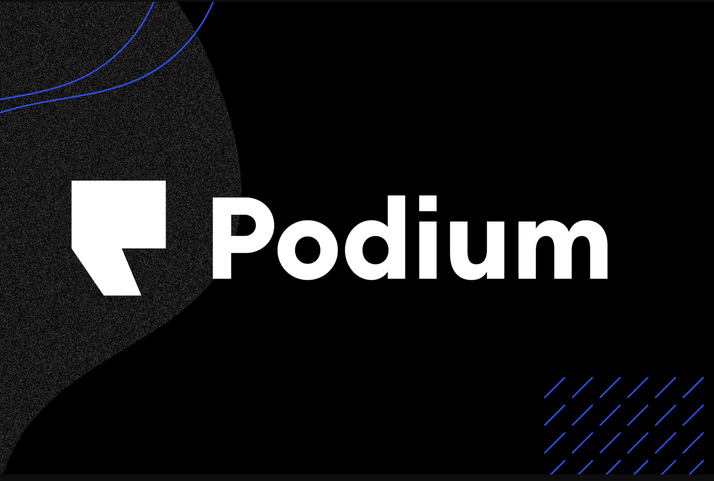 podium logo, get more reviews
